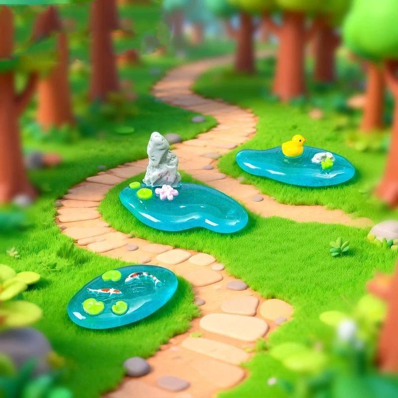 미니 레진 연못 장식품, 코이 오리 연꽃 디자인, 매끄 - Bonsai Garden With Koi Pond 리뷰 및 가격